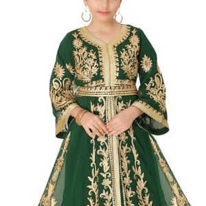 2pc Arabian Takchita Embroidered Gown Eid Partywear Special Occasion Fancy Dress